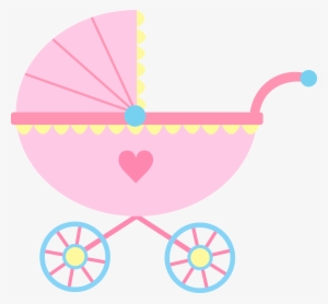Cute Pink Baby Carriage Free Clip Art - Girl's Carriage Png
