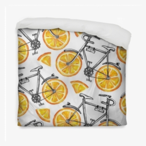 Watercolor Seamless Pattern Bicycles With Orange Wheels - Bicycle
