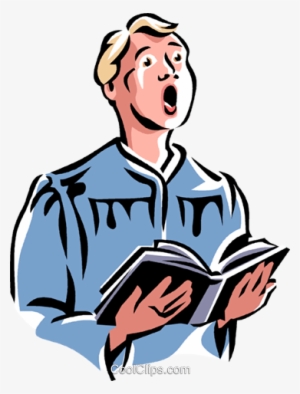 Choir Boy Royalty Free Vector Clip Art Illustration - Boy Singing In Church