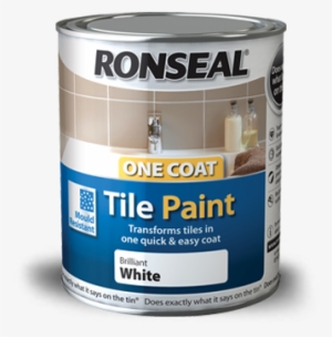 Tile Paint 750ml - Ronseal One Coat Tile Paint Brilliant White 750ml