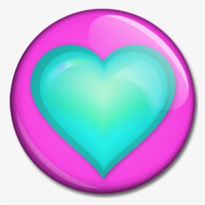 Turquoise Heart On Pink Background - Pink Heart With Green Background