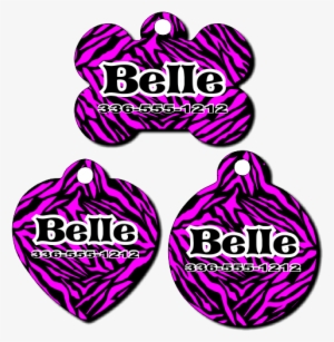 Personalized Pink Zebra Pink Background Pet Tag For - Dog