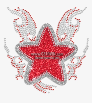 Customizable Star Shining Iron-on Glitter Rhinestone - Vector Silueta De Estrella