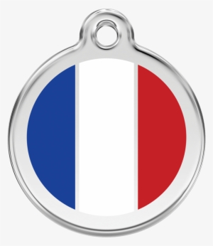 Red Dingo Stainless Steel & Enamel French Flag Dog - Red Dingo Tribal Heart Pet Id Tag - Orange