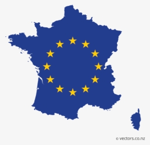 Eu Flag Vector Map Of France - Eu Map Of France