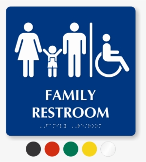ada braille family restroom sign