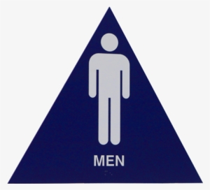 ada grade 2 braille male triangle restroom sign - mens bathroom sign triangle
