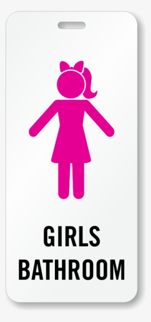 Girls Bathroom Sign Ada Compliant School Lavatory Sign - Pink Girls Bathroom Sign