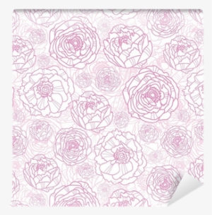 Vector Floral Background Png Vector Pink Line Art Flowers - Flowers Fabric - Draw Me Flowers Custom Fabric