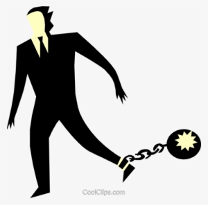 Ball And Chain Royalty Free Vector Clip Art Illustration - Ball And Chain Clipart