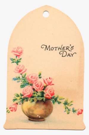 Vintage Mother's Day Hang Tag Free Clip Art - Garden Roses