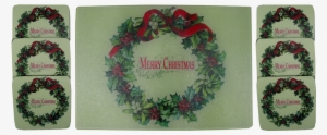 Merry Christmas Wreath Cheese Tray/cutting Board & - Holly Christmas Wreath Ornament (round)