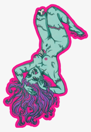 Zombie Girl Sticker - Illustration