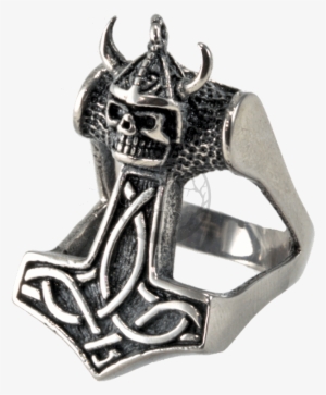 Thors Hammer Skull Viking Mjölnir 316l Stainless Steel - Stainless Steel Mythical Thor's Hammer Men Biker Ring