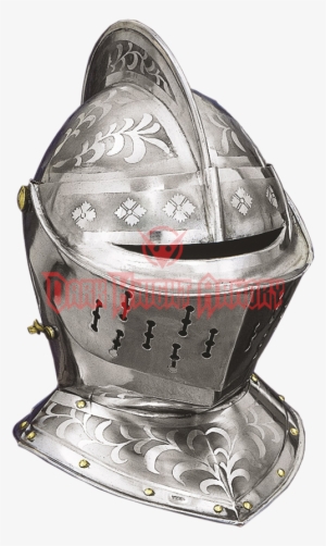 Engraved European Closed Helmet - Medieval Helmets