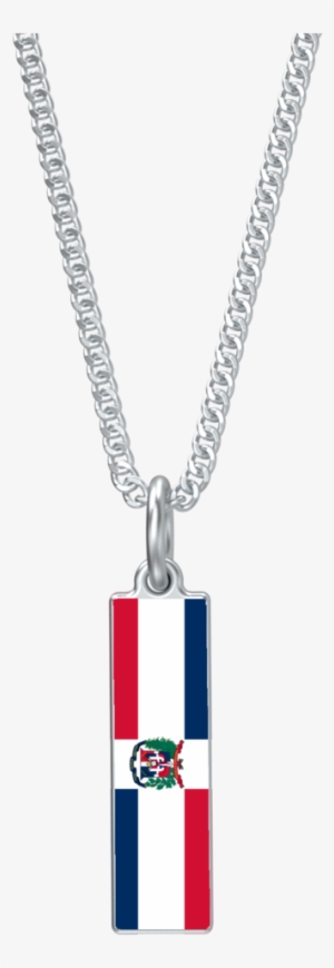 Dominican Republic Drop Pendant In Silver - Necklace