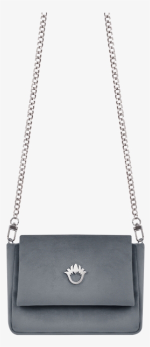 Velvet Handbag With Silver Chain And Elegant Collection - Handbag