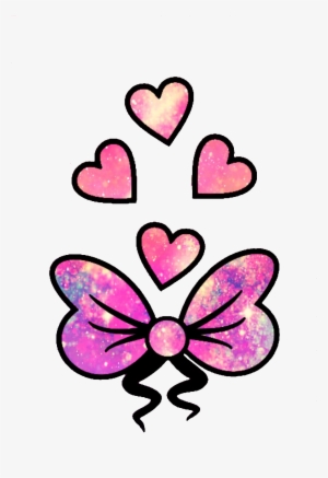 Glitter Sparkle Galaxy Cute Girly Bow Hearts Love Pink - Portable Network Graphics