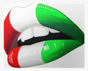 Labbra Sensuali Bandiera Italia Italy Flag Sensual - Lips Drinking