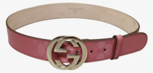 Gucci Women's Pink Gg Canvas Interlocking G Buckle - Belt