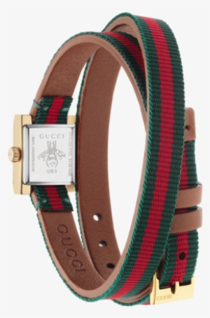 Gucci G Frame Multi Colour Dial Pvd Gold Plated Womens - Gucci Women's Swiss G Frame Green-red-green Web Double