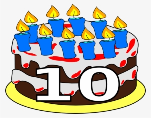 Birthday Cake Clip Art Happy Birthday Cake Clipart - Happy 10th Birthday Png