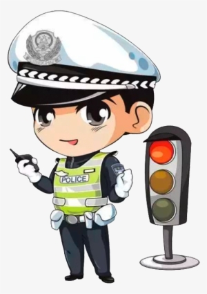 Cartoon Traffic Police Pattern Elements On Duty - Traffic Police Clipart Png
