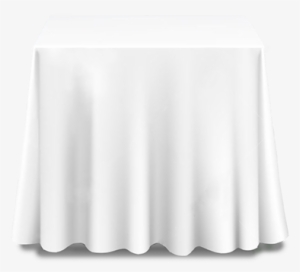 A White Square Tablecloth Made From Polyester - White Table Cloth Png
