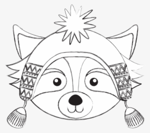 Raccoon Drawing Christmas - Drawing