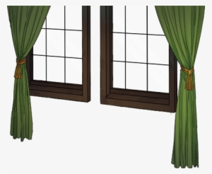 Image Window With Green Curtain Png Kancolle Wiki Fandom - Green Curtains Png Transparent