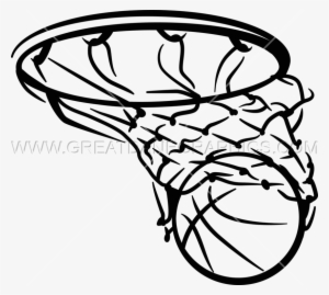 Banner Black And White Library In Production Ready - Basketball In Net Png
