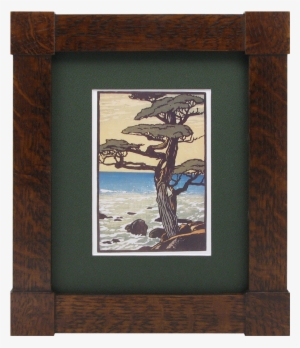 Mission Tenon Wood Frame - Arts Crafts Block Prints