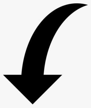 Down Curved Arrow Comments - Black Curved Arrow Png