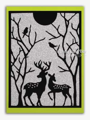 spotted deer frame die cut card - personalised gifts shop personalised square christmas
