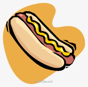 Hot Dog Royalty Free Vector Clip Art Illustration - Bun