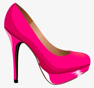 High Heel Shoe Png Black And White Transparent High - Pink Heels Clipart