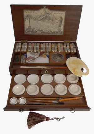 Magnificent Georgian Artist Watercolor Paint Box By - Watercolor Painting