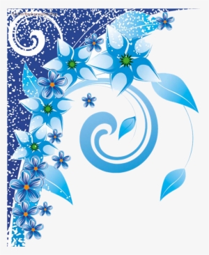 Floral Swirls Photoshop Background Png - Blue Flower Background Design
