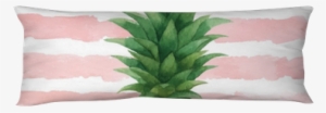 Watercolor Vector Banner Tropical Leaves And Pineapple - Cushion
