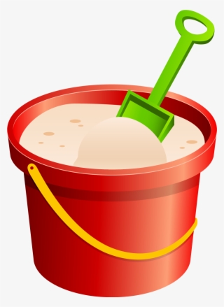 Red Sand Bucket And Green Shovel Png - Bucket And Spade Clipart