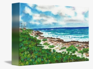Scenic Drawing Ocean - Gallery-wrapped Canvas Art Print 10 X 7 Entitled Ocean