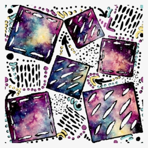 Colorful Watercolor Square Pattern Png Transparent - Watercolor Painting