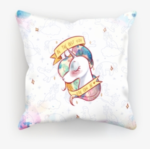 Watercolor Unicorn With Pattern ﻿sublimation Cushion