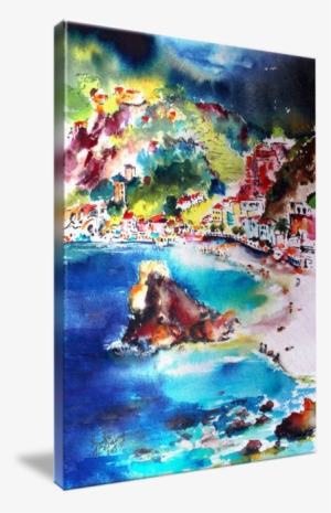 "monterosso Italy Cinque Terre Ginette" By Ginette - Gallery-wrapped Canvas Art Print 23 X 32 Entitled Monterosso