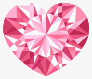 Crystal Vector Watercolor - Pink Crystal Heart Png