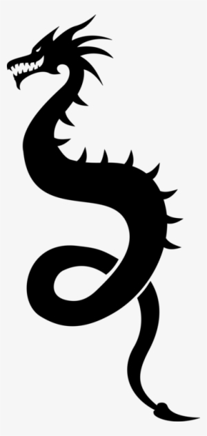 Silhouette Chinese Dragon Drawing Art - Dragon Silhouette Png Vector