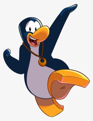 Jumping Penguin With Pendant Necklace - Club Penguin Jumping Penguin