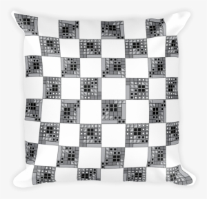 Tetris Chess Crossover Pillow Front - Green Checkerboard