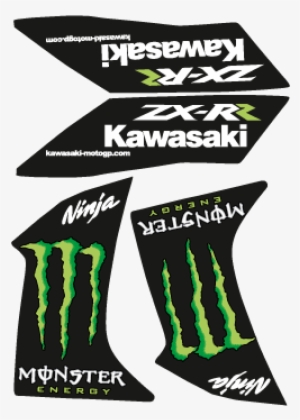 Kawasaki Ninja Monster Zx-rr Vector Logo - Monster Energy Drink 4x500ml
