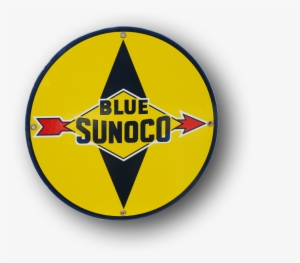 Blue Sunoco Porcelain - 14" Vintage Blue Sunoco Sign